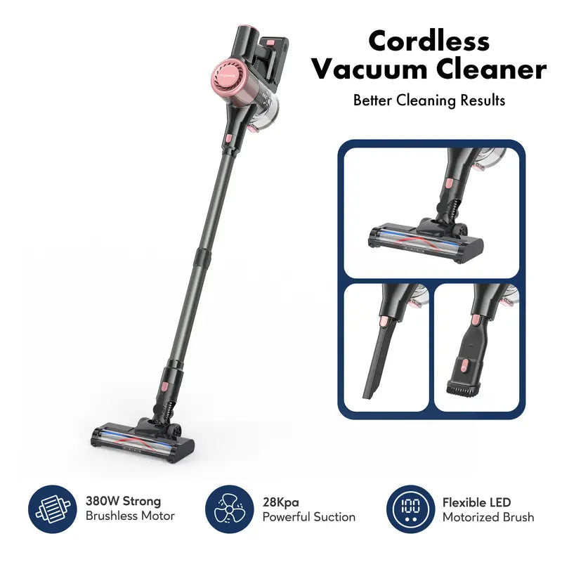 Homeika Cordless Vacuum Cleaner, 28Kpa Powerful Suction, for Pet Hair & Carpet